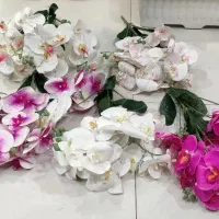 بوته و شاخه ارکیده مصنوعی لمسی(چرمی)