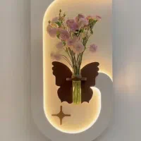 تابلو دکوراتیو گلدان دار مدل پروانه