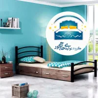 تخت خواب یک نفره ۹۰در۲متر(تختخواب ۱یکنفره)تشک شادن