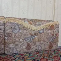 پشتی جفتی  رنگ کرم  بته جقه