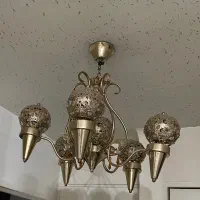 لوستر طلایی آبکاری شده ۶ شعله چرخشی