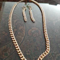 ست گردنبند و گوشواره کارتیه مشابه طلا