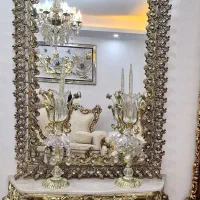 آینه کنسول شمعدان برنجی