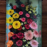 تابلو گلدون سه بعدی با قاب چوبی-دکوری خاص و شیک|تابلو، نقاشی، عکس|کرمان, |دیوار