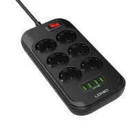 چندراهی برق 6 خانه الدینیو مدل SE6403 + شارژر USB|سایر لوازم برقی|تهران, بازار|دیوار