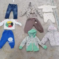 حدود 90 تکه لباس بچه گانه نوزادی تا 1 ساله کارکرده|کفش و لباس بچه|تهران, فاطمی|دیوار