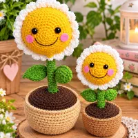 دکوری گلدون بافتنی