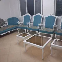 مبل ۷ نفره استیل سلطنتی و میز نهار خوری ۶ نفره