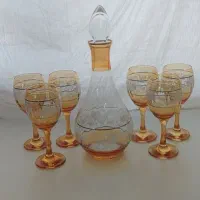 ست 8 پارچه  تنگ و گیلاس طلایی اصل ترکیه