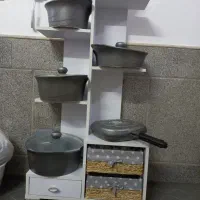 پایه قابلمه چوبی و جا سیب زمینی پیاز