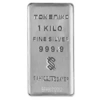 شمش نقره توکنیکو وزن 1000 گرم ریالی و دلاری