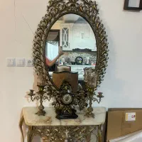 ایینه کنسول وساعت برنجی|بوفه، ویترین، کنسول|کهریزک, |دیوار