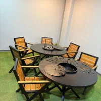 میز باغی میز گرد میز فلزی|میز و صندلی غذاخوری|ماهدشت, |دیوار