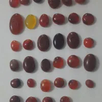 ۳۴ عدد نگین عقیق و ۳ انگشتر