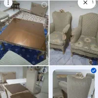 ست مبلمان ومیز غذاخوری هشت نفره ومیز تی وی