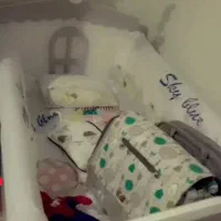 تخت کودک گهواره ای با تشک فقط ۱و۵۰۰