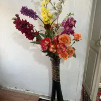 گلدان همراه گل مصنوعی|گل مصنوعی|لنگرود, |دیوار