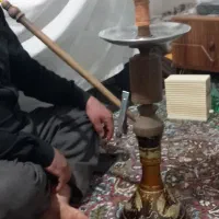 ۴عدد قلیان سه عدد چوب گردو یکی برنجه آبکاری شده