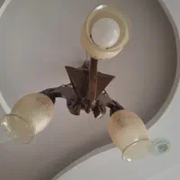 دو عدد لوستر سه شاخه چوبی|لوستر و چراغ آویز|شیراز, کاراندیش|دیوار