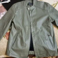 کت چرم سبز رنگ کاملا نو