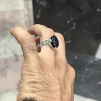 انگشتر نقره دستساز عقیق سیاه(اونیکس)|جواهرات|اصفهان, شفق|دیوار