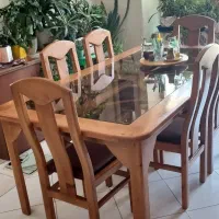 ناهار خوری تمام چوب.۶نفره (با قابلیت ۸نفره شدن)