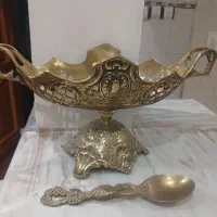 کشکول(آجیل خوری) برنز اصل با قاشق برنز اصل