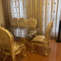 فروش مبلمان استیل ۹ نفره همراه با نهار خوری ۸ نفره