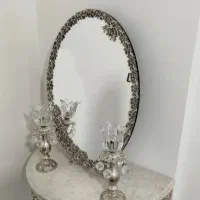 آینه شمعدان  طرح برنز