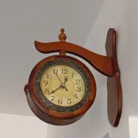 ساعت دیواری دوطرفه چوبی|کلکسیون اشیاء عتیقه|بوشهر, |دیوار