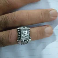 انگشتر تمام نقره نقشه ایران و اهورایی