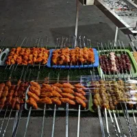 میز فلافل با وسایل جیگرکی کبابی آماده کار