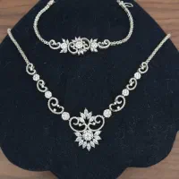 ست گردنبند و دستبند نقره نو