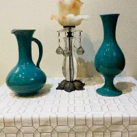 شمعدون و ظرف سفالی