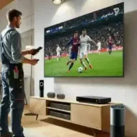 نصب تلویزیون به دیوار و سیم کشی صدرا