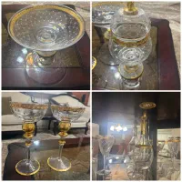 ست کامل کریستال طلاکوب نگین دار