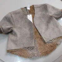 ژاکت کوتاه خزدار خارجی دخترانه سایز s