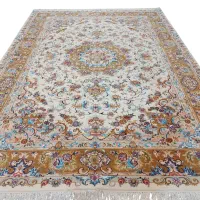 فرش دستباف دوازده متری طرح خطیبی گل ابریشم