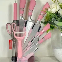 ست کارد و ابزار آشپزخانه صورتی