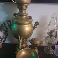 سماور زغالی با قندون  قوری کاسه اصلا استفاده نشده