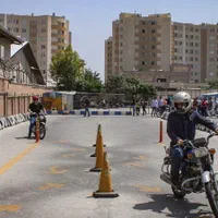آموزش شهر عملی گواهینامه موتورسیکلت+کله قندی موتور