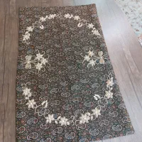رومیزی ترمه ابریشمی یزد.  سرمه دوزی شده