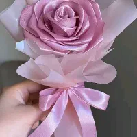 مینی دسته گل روبانی تک شاخه