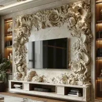 طراحی و ساخت Tv Wall نئوکلاسیک اقساط