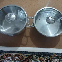 یک عدد قابلمه یک عدد ماهی تابه استیل ترکیه