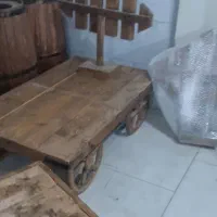 گاری و خمره چوبی مناسب آتلیه و کافه|صنایع دستی و سایر لوازم تزئینی|شاهرود, |دیوار