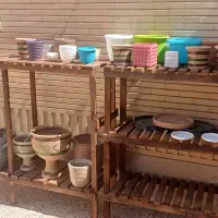 استند۳طبقه ۲ طبقه با چوب روس|گل و گیاه طبیعی|رفسنجان, |دیوار
