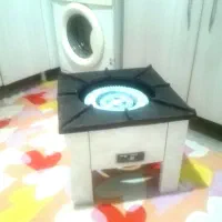 دو شعله سنگین گاز و اجاق بزرگ اندازه