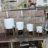 استند گلدان سری ۴ تایی بهمراه گلدان|گل و گیاه طبیعی|کرمانشاه, |دیوار