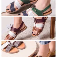 کفش تابستانی تمام چرم طبیعی با رویه لیزر خورده